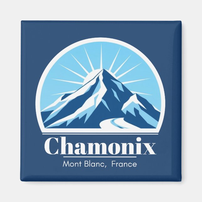 Íman Chamonix Mont Blanc France souvenir (Frente)