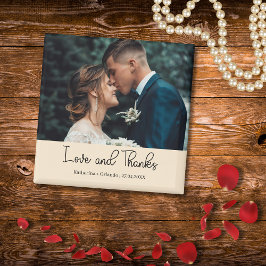 Íman Champagne Elegant Wedding Love and Thanks Photo