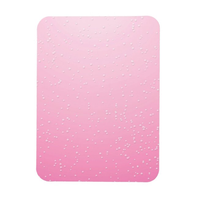 Íman Champagne Rosa com Fundo de Bolhas Minúsculas Arte (Vertical)