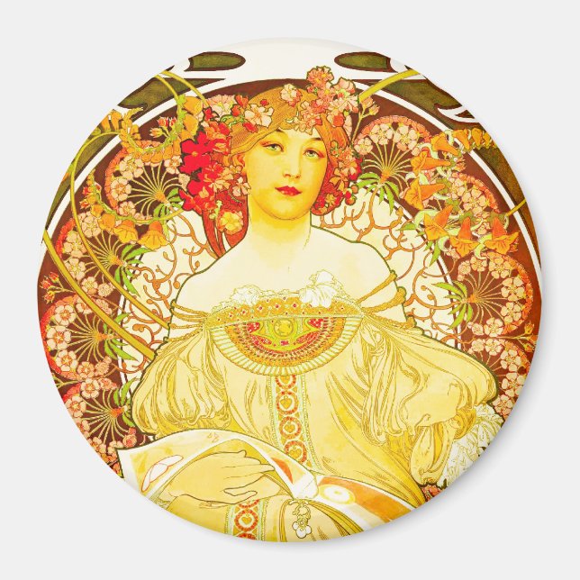 Íman Champanhe, Alphonse Mucha-Magnet (Frente)