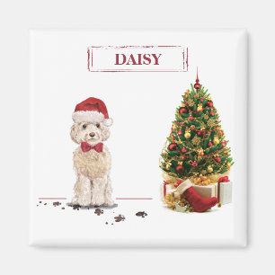 Íman Champanhe Cockapoo Cachorro de Natal Engraçado com