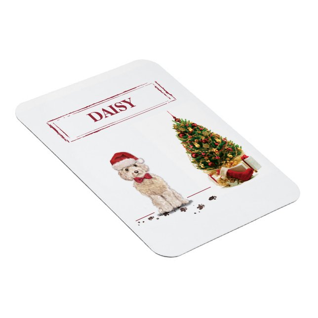 Íman Champanhe Cockapoo Cachorro de Natal Engraçado com (Lado Direito)