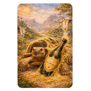 Íman Champanhe dourado e tartaruga de aniversário de re