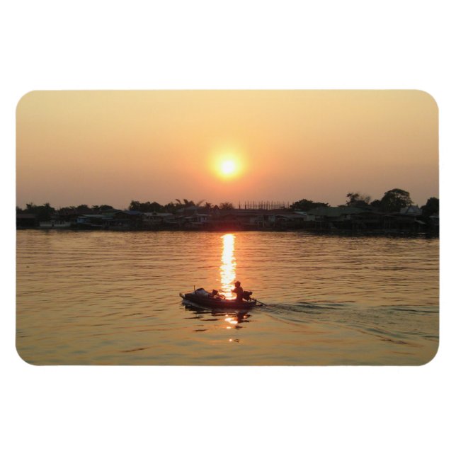 Íman Chao Phraya River Sunset ... Ayutthaya, Tailândia (Horizontal)