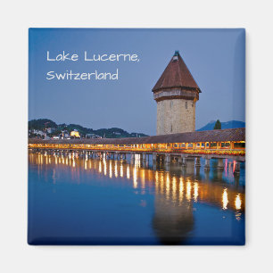 Íman Chapel Bridge, Lake Lucerne, Suiça Magnet
