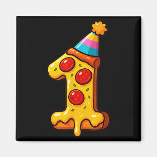 Íman Chapéu de Aniversário de 1 Ano Pizza para Meninos 