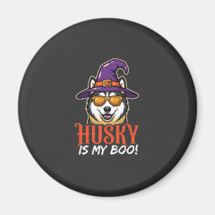 Íman Chapéu de Bruxa do Husky de Halloween é Meu Amor