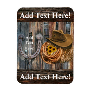 Íman Chapéu de Cowboy Laço de Ferradura Ocidental