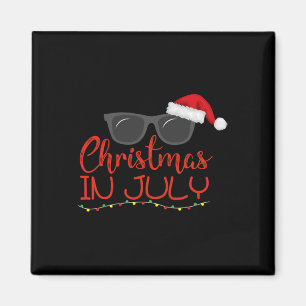 Íman Chapéu de Papai Noel de Natal em Julho Óculos de S