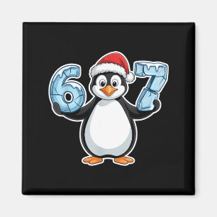 Íman Chapéu de Papai Noel de Pinguim 67 Números Gelados