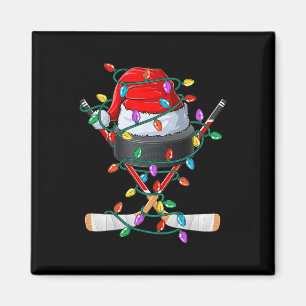 Íman Chapéu Esportivo de Natal de Hockey Xmas Santa Ll