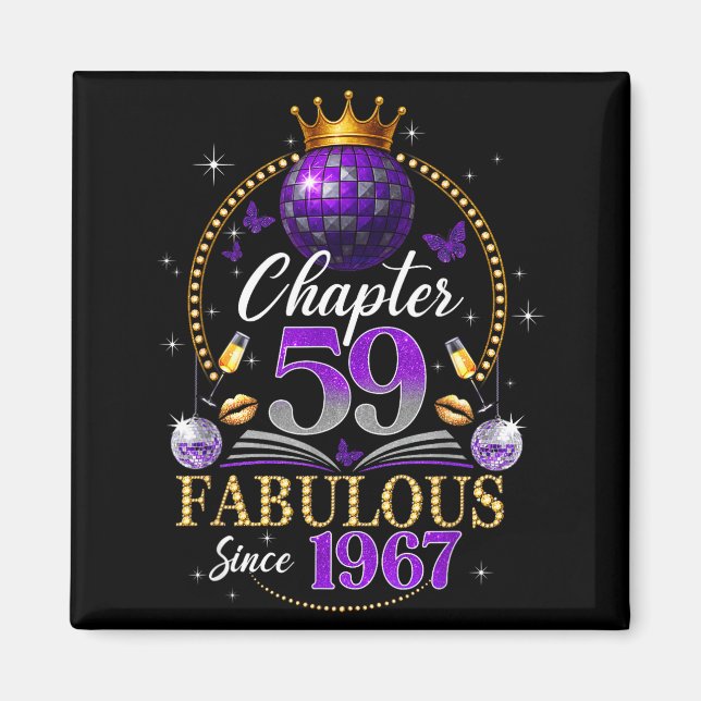 Íman Chapter 59 Since 1967 Purple Disco Ball 59th Birth (Frente)