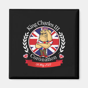 Íman Charles Coronation English Bulldog Em Uma Coroa
