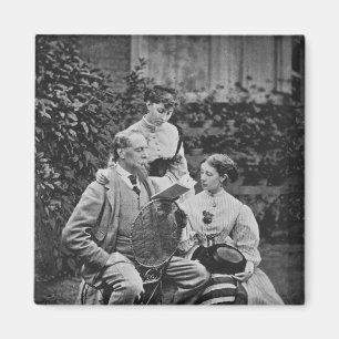 Íman Charles Dickens com as duas de suas filhas
