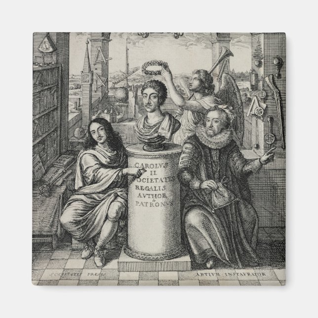 Íman Charles II (1630-85) como Patrão da Royal Societ (Frente)
