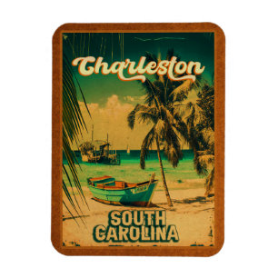 Íman Charleston Carolina do Sul Vintage Retro Souvenir