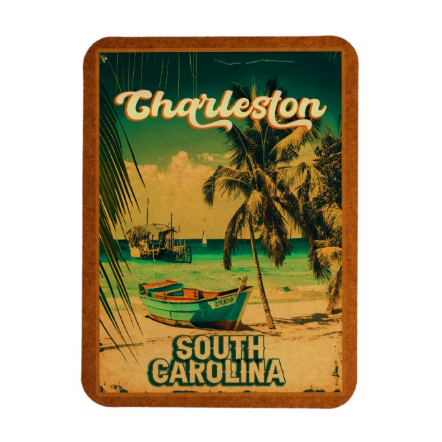 Íman Charleston Carolina do Sul Vintage Retro Souvenir (Vertical)