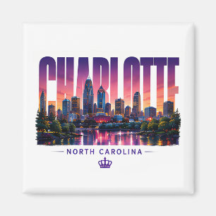 Íman Charlotte Carolina do Norte Silhueta da Cidade Nom