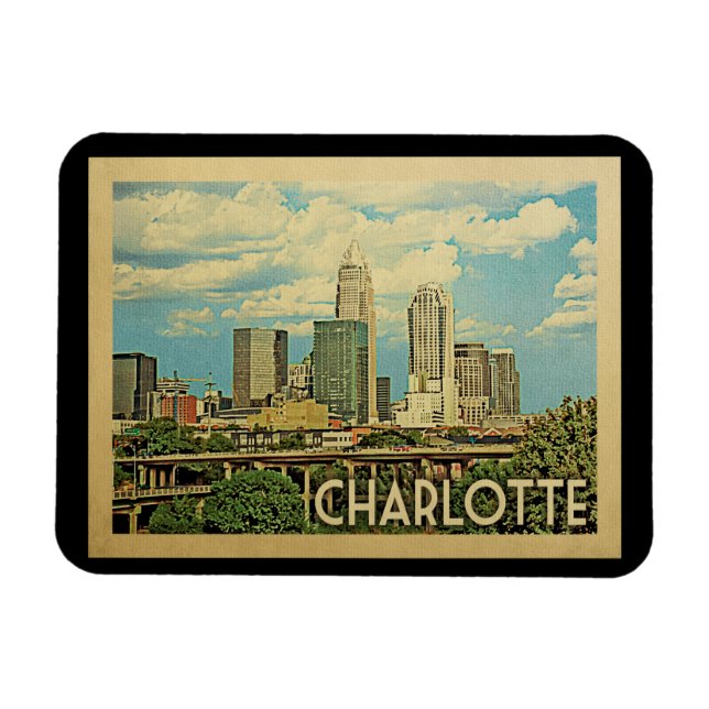 Íman Charlotte North Carolina Viagens vintage (Horizontal)