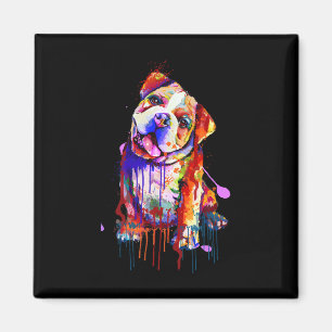 Íman Charming Bulldog Rainbow Colors Art Splash Art