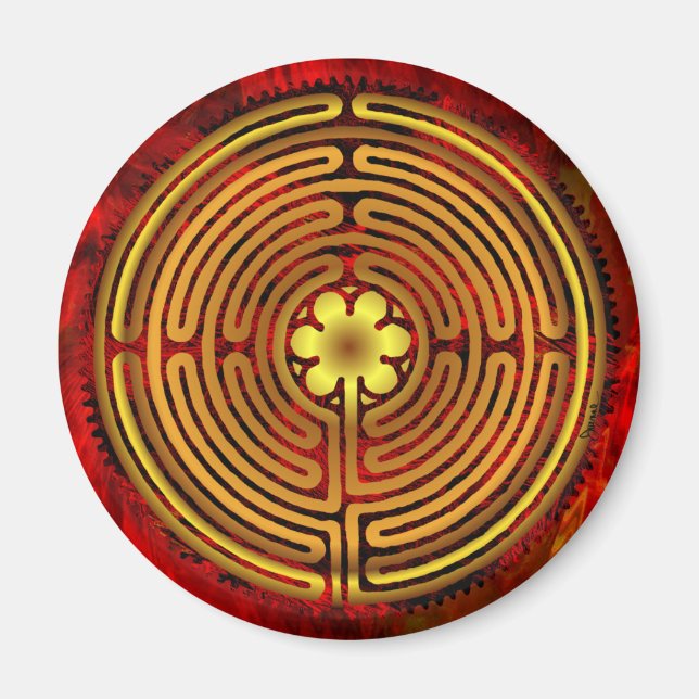Íman Chartres Labyrinth Fire Magnet (Frente)