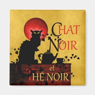 Íman Chat Noir et Thé Noir, Black Cat Black Tea