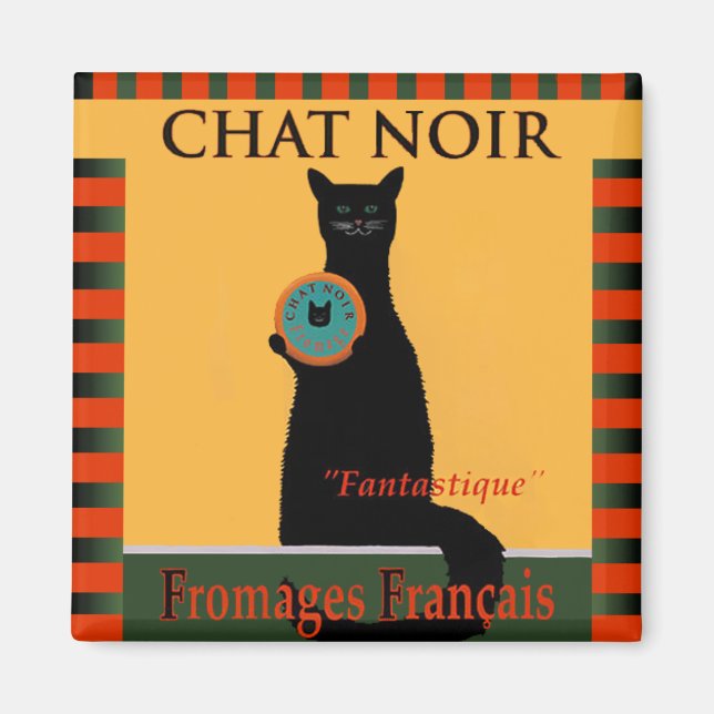 Íman Chat Noir Fromages Français (Frente)