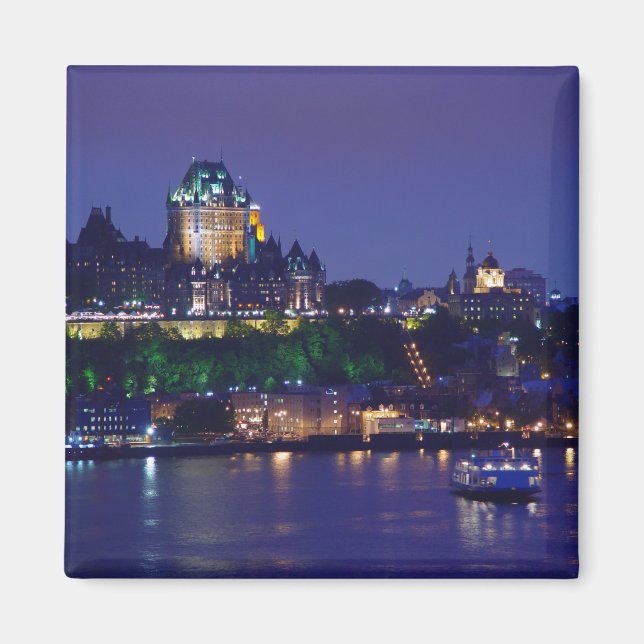 Íman Chateau Frontenac Castle Night Quebec City Magnet (Frente)