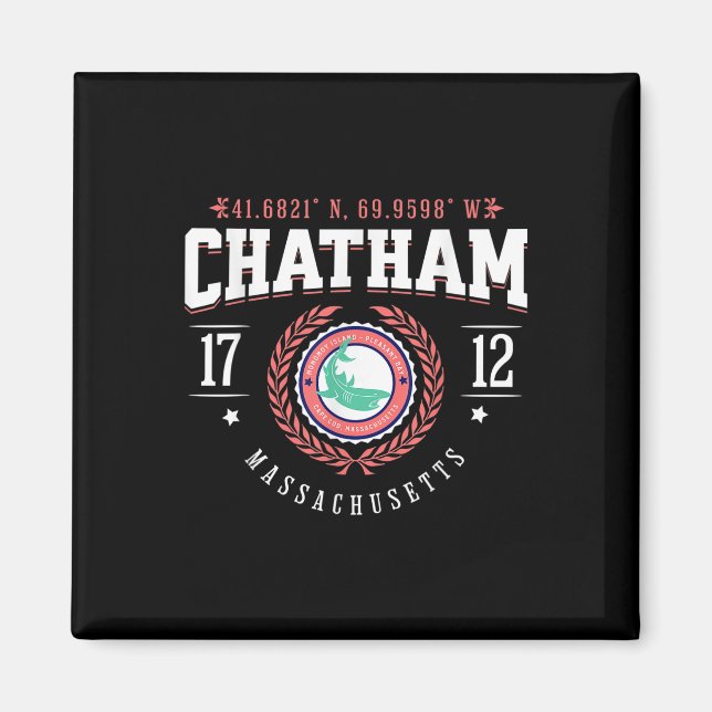Íman Chatham Mãe Cape Cod Souvenir Beach Shark Náutica (Frente)