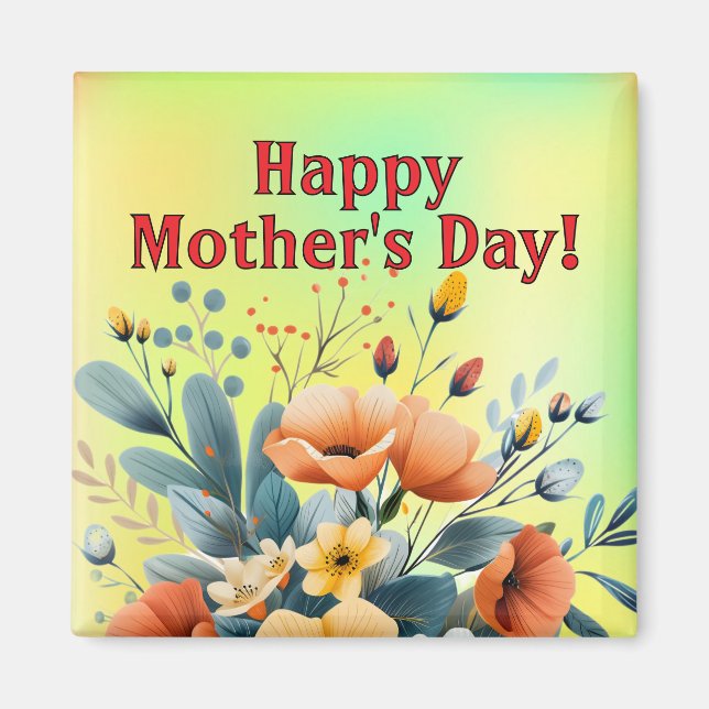 Íman Chaveiro Dia das Mães Flores Boho Clipart-61983 (Frente)
