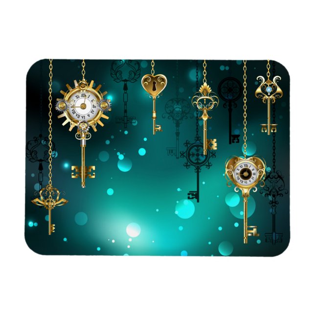 Íman Chaves de Esqueleto Anticas em Fundo Verde (Horizontal)