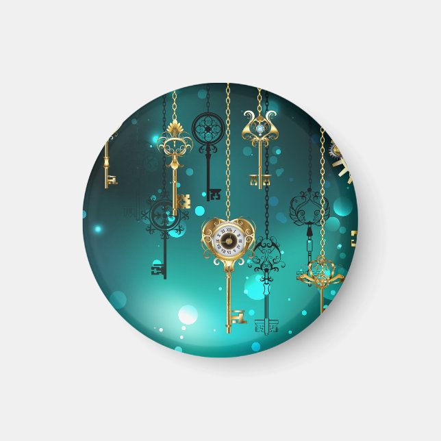 Íman Chaves de Esqueleto Anticas em Fundo Verde (Frente)