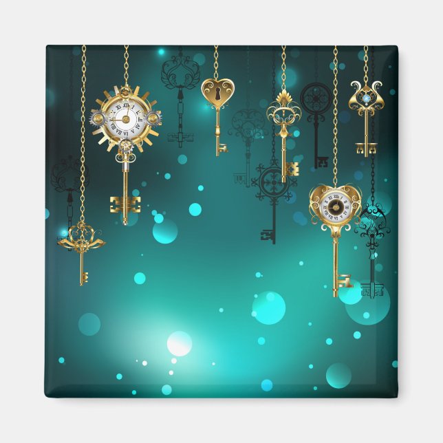 Íman Chaves de Esqueleto Anticas em Fundo Verde (Frente)