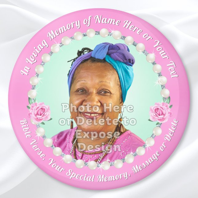Íman Cheap Funeral Souvenirs, Personalized and Photo (Cheap funeral souvenirs. Memorial magnets with photo. Personalized, memorial keepsakes for mom, her.)