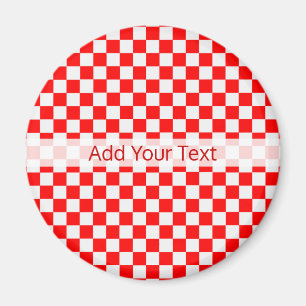 Íman Checkerboard vermelho e branco clássico por STayl