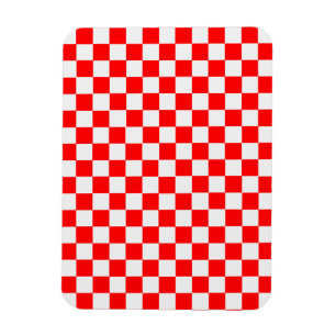 Íman Checkerboard vermelho e branco clássico por STayl