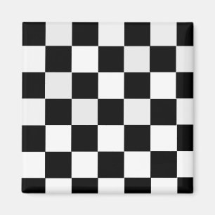 Íman Checkered preto e branco
