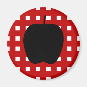 Íman Checkered vermelho com silhueta de Apple