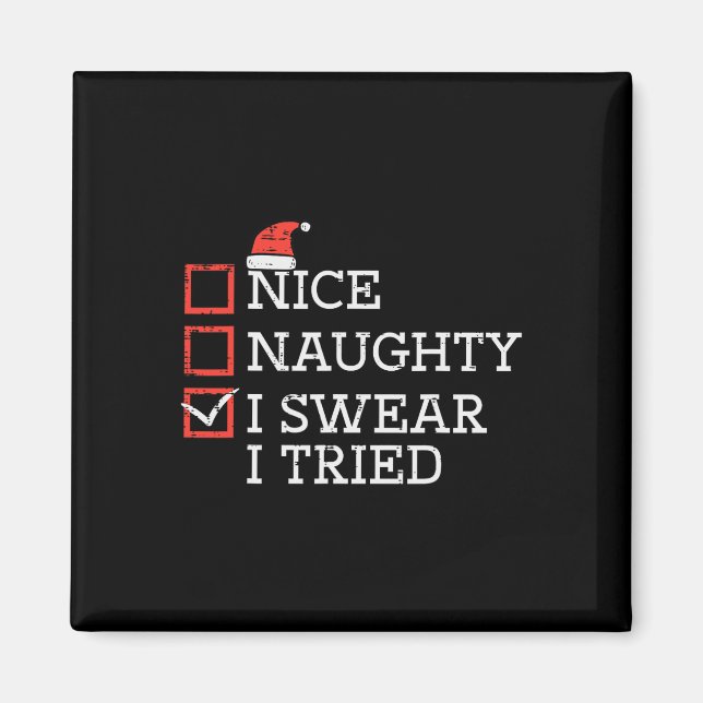 Íman Checklist de Natal Foi Bastante Malvado, Eu Tentei (Frente)