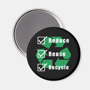 Íman Checklist para o ambientalismo Reduzir Reciclar de