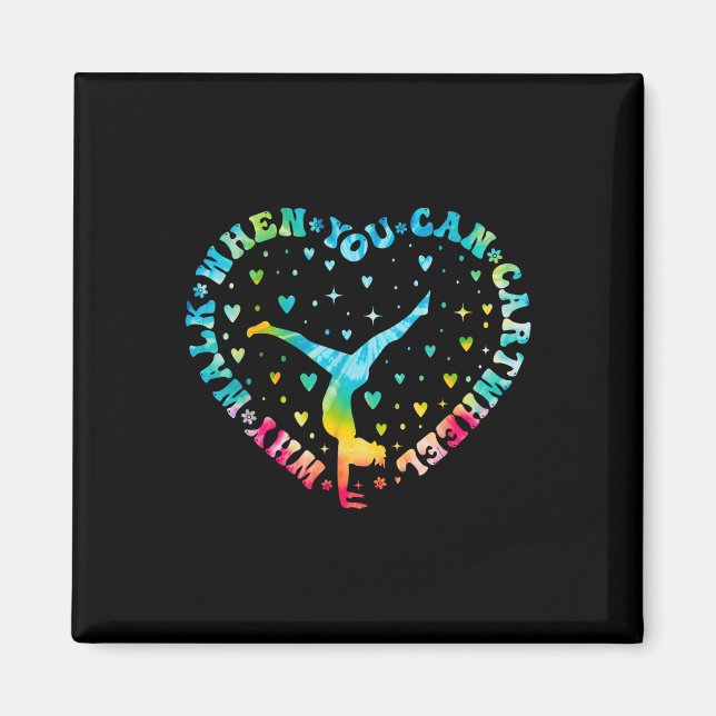 Íman Cheerleader de ginástica de roda cardíaca Tie dye  (Frente)