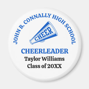 Íman Cheerleader Personalizado do Ensino Médio Azul