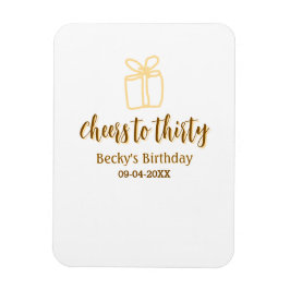 Íman Cheers to thirty yellow brown birthday pastel gift