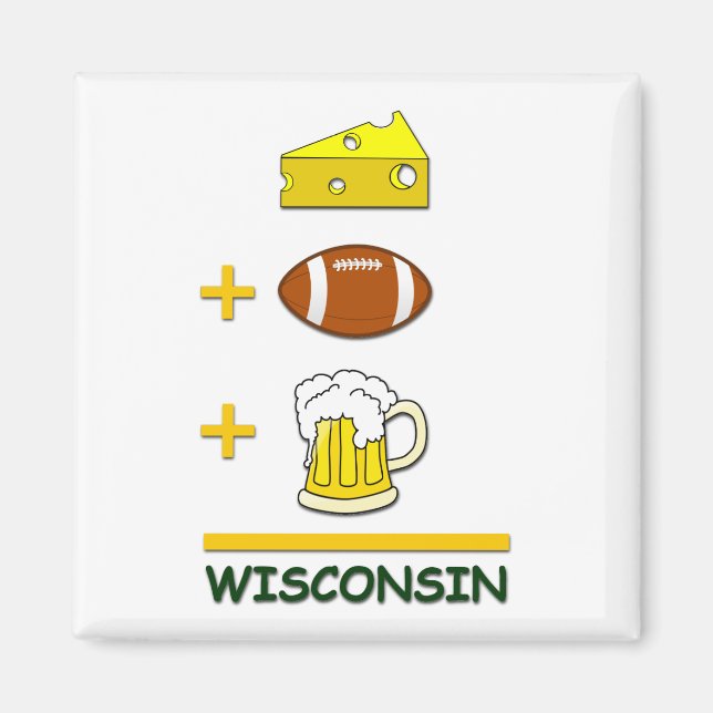 Íman Cheese Football Beer Wisconsin (Frente)