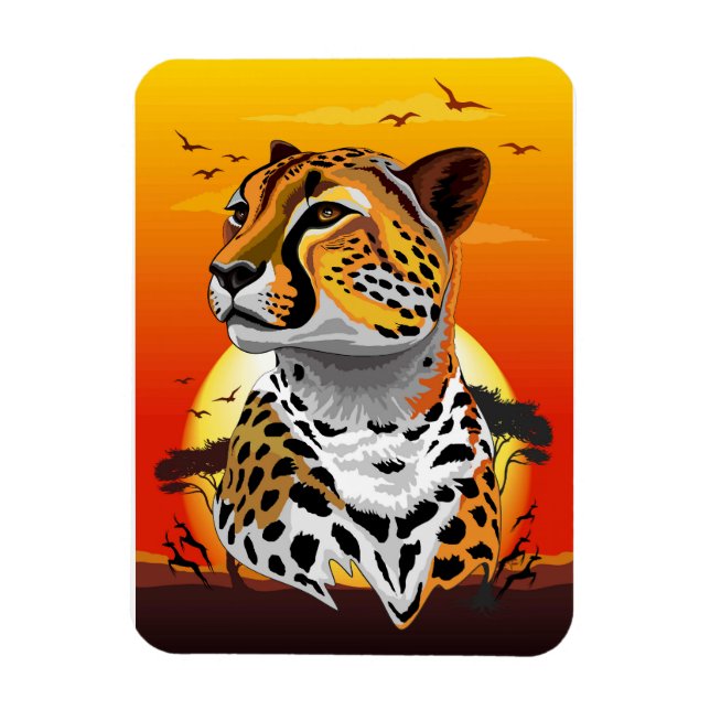 Íman Cheetah African Feline Wild Animal (Vertical)