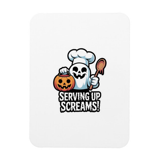 Íman Chef Boo – Spooky Cute Halloween Ghost Spoon (Vertical)