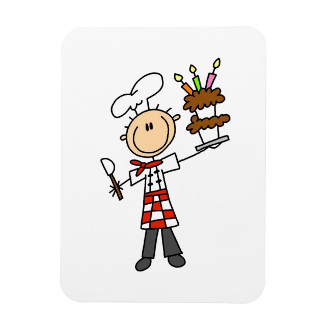 Íman Chef Com Bolo De Aniversário (Vertical)