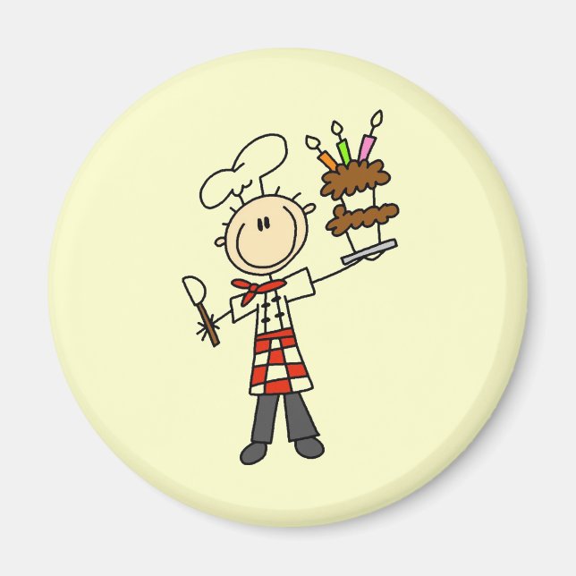 Íman Chef Com Bolo De Aniversário (Frente)