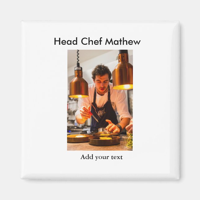 Íman Chef cozinheiro adiciona nome SMS homens padaria d (Frente)