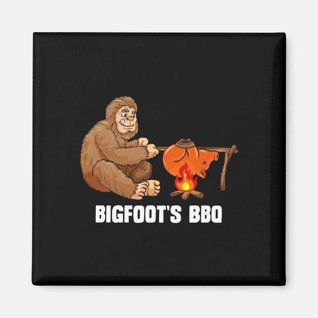 Íman Chef de churrasco bigfoot sasquatch masculino (Frente)